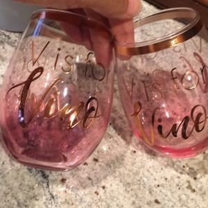 Galentine’s Day Glam Stemless wine glasses